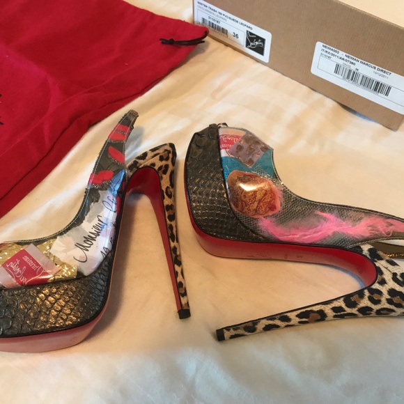 Christian Louboutin Peep Toe Sling Back Platforms - Picture 4 of 7