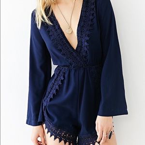 Urban Outfitters Blue Kimono Romper