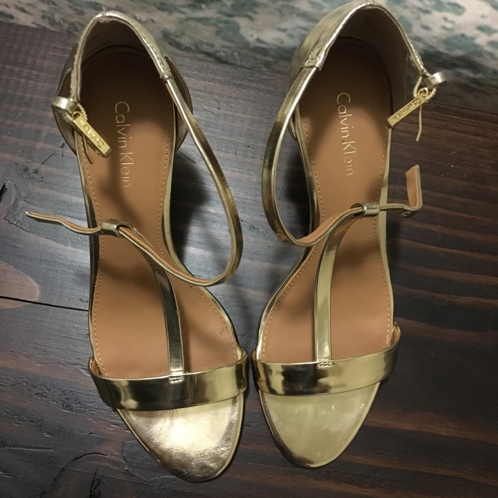 Gold Calvin Klein High Heels