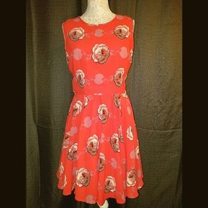 Maison Jules Sleeveless Floral Print Skater Dress