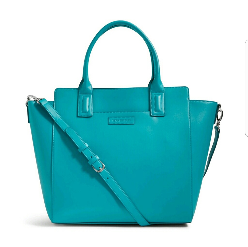 NWT Vera Bradley Teal Faux Leather Tote