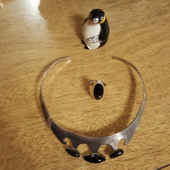 Taxco Jewelry - Taxco silver necklace and ring