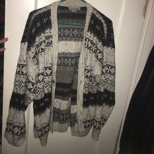 Patterned Oversized Cardigan