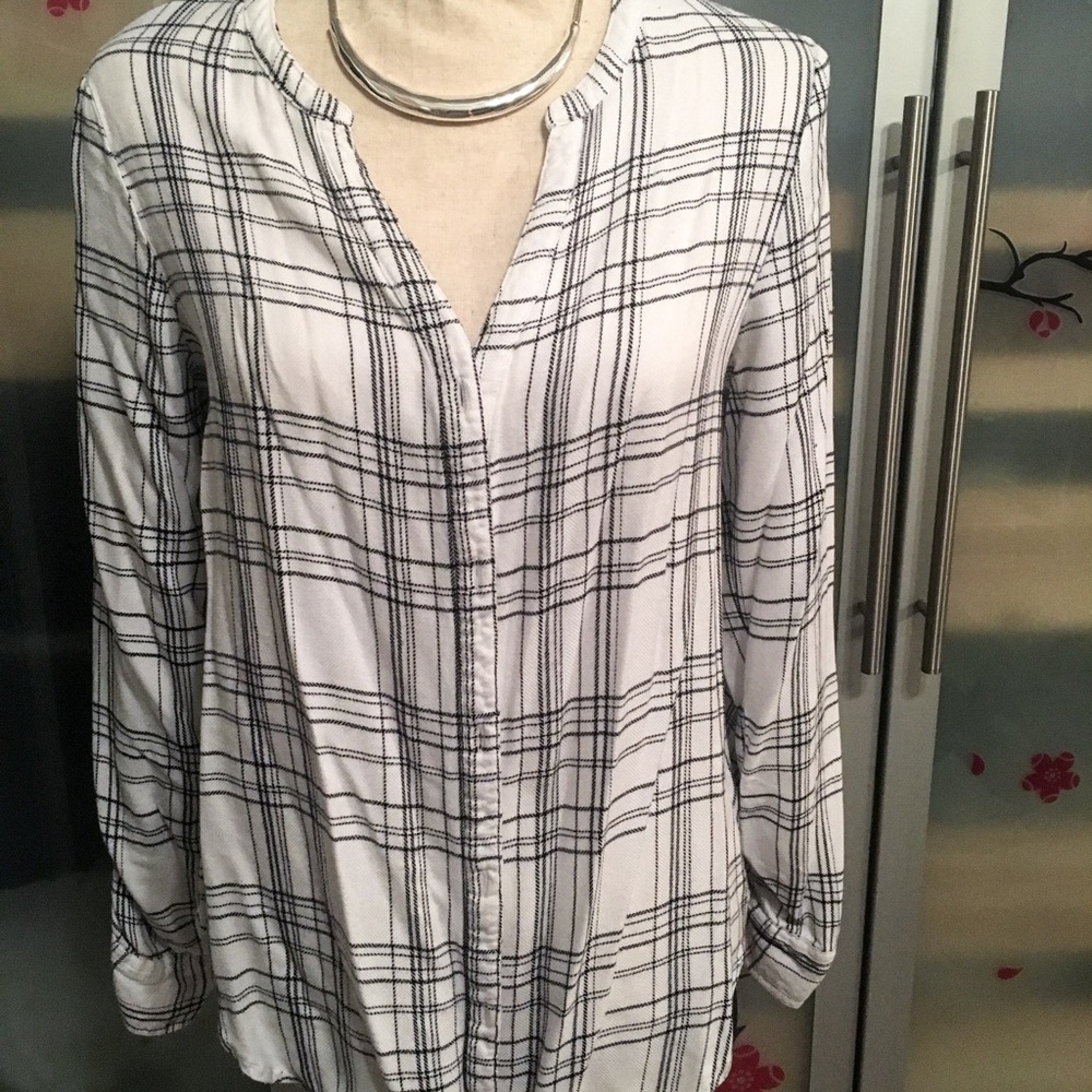 Calvin Klein Soft Flannel Button Down Blouse ~ M