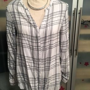 Calvin Klein Soft Flannel Button Down Blouse ~ M
