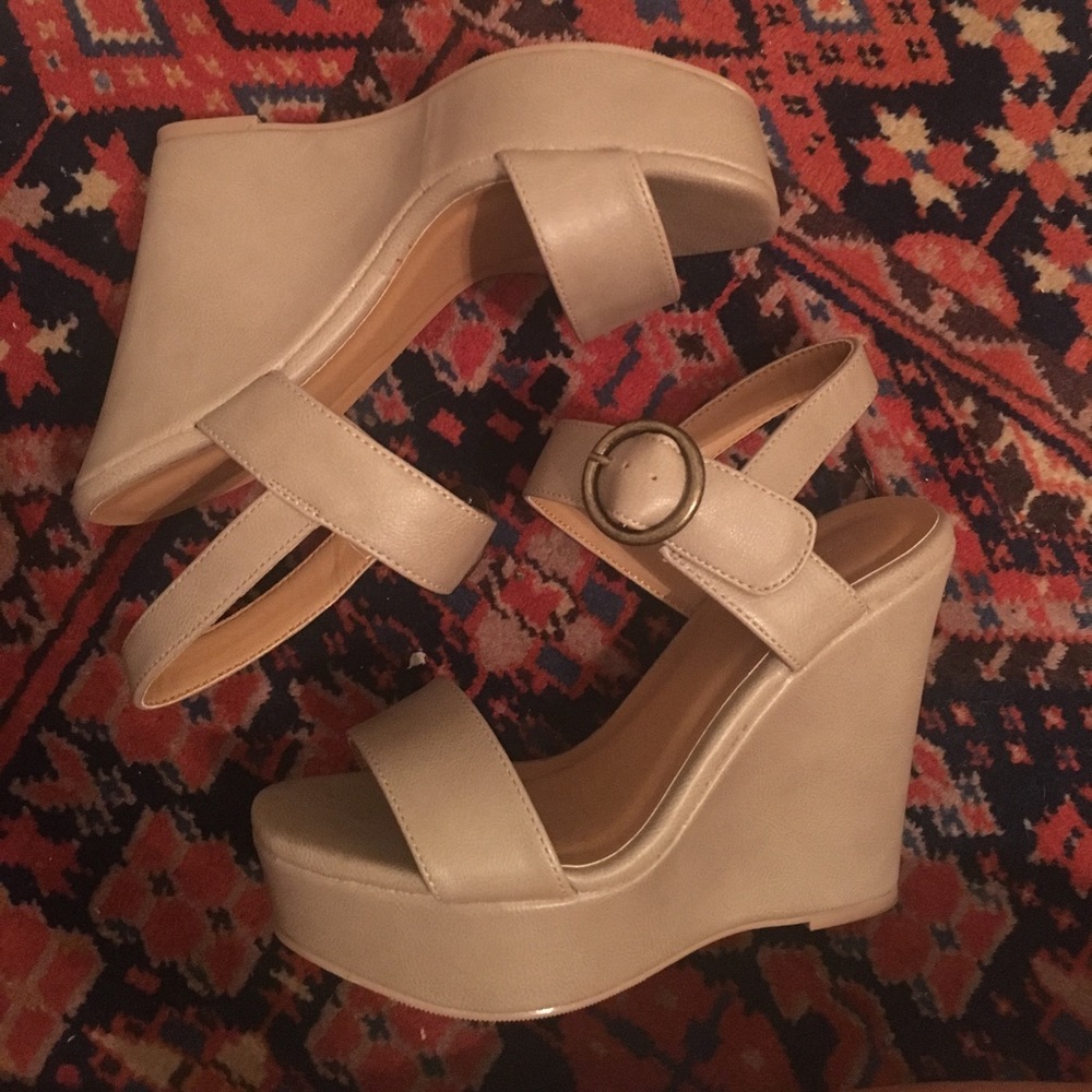 Nude wedges (size 5)
