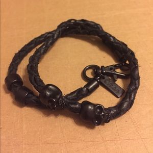 Double Wrap Skull Bracelet