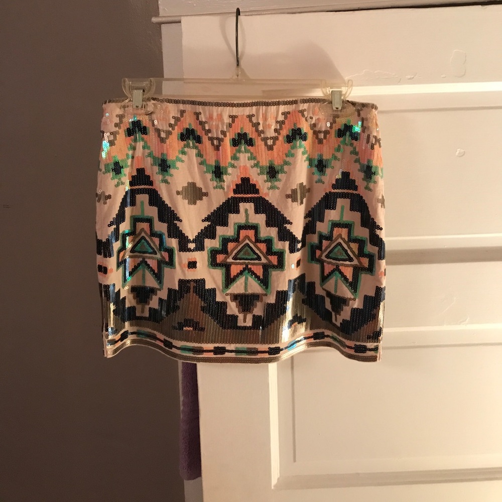 Aztec sequin skirt