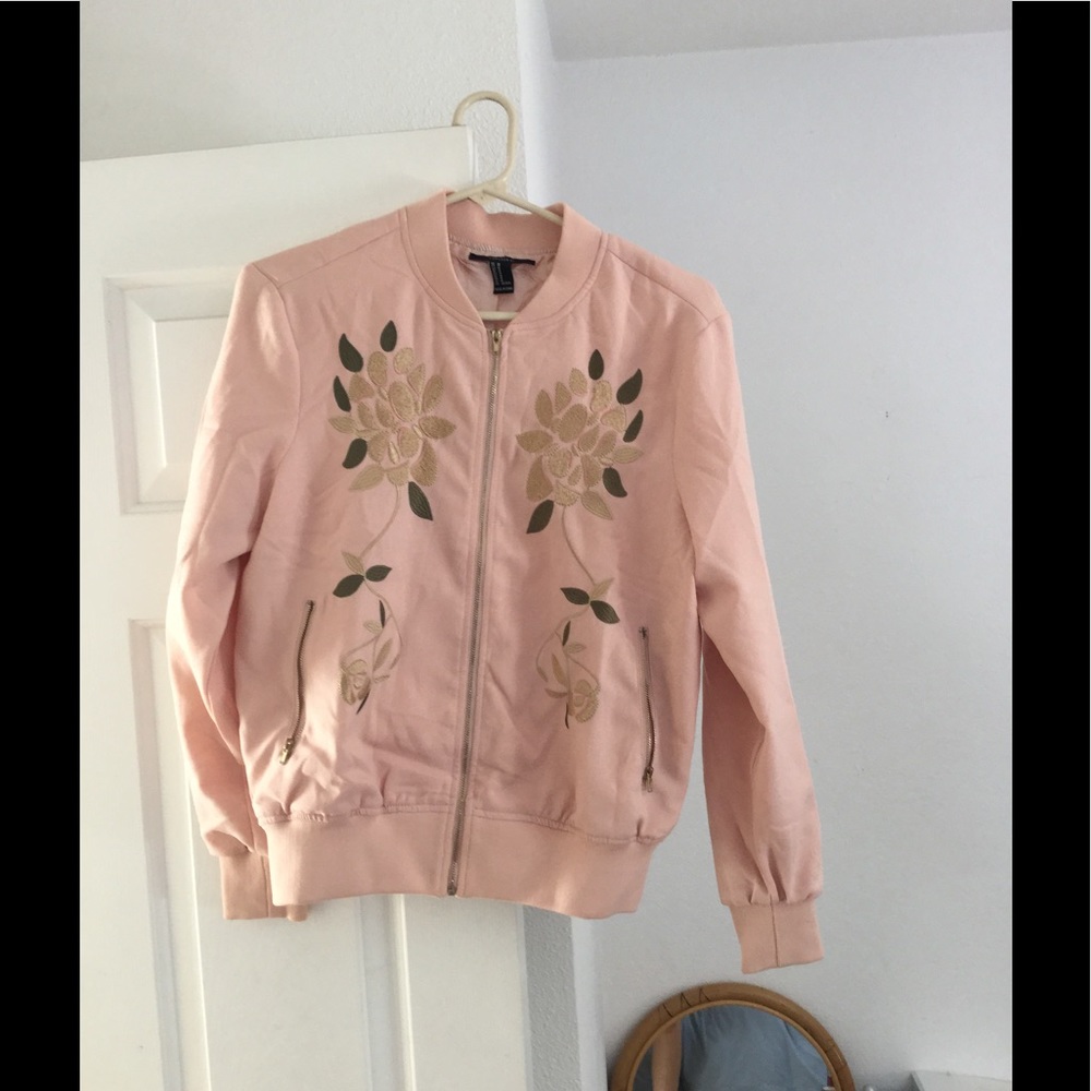 Peach floral Bomber jacket