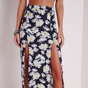 Missguided double split maxi skirt