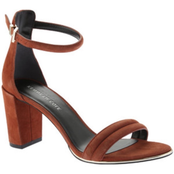 Kenneth Cole Shoes - Kenneth Cole Lex Block Heel Sandal Suede 7 Rust