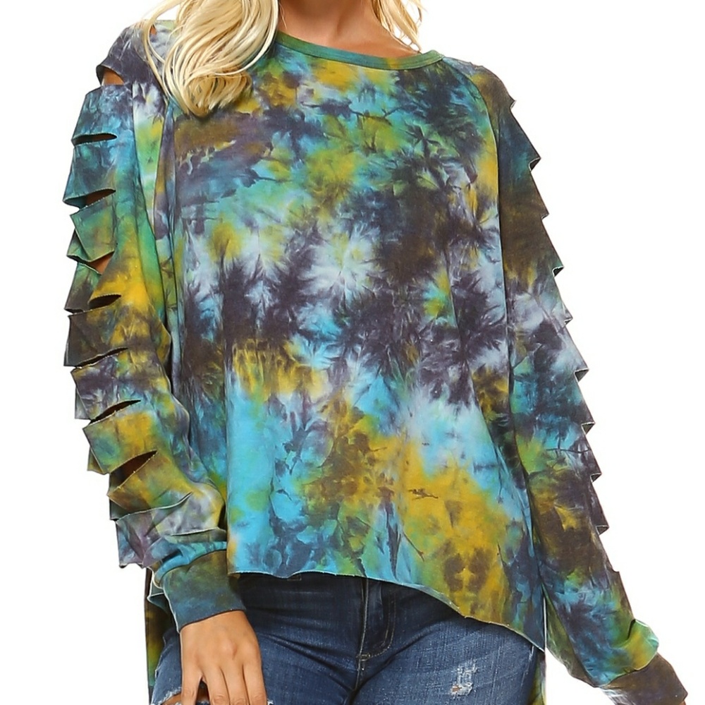 Tie Dye Cut Out Top