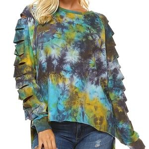 Tie Dye Cut Out Top