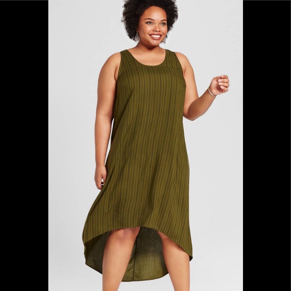 Free flowing olive dress! Plus