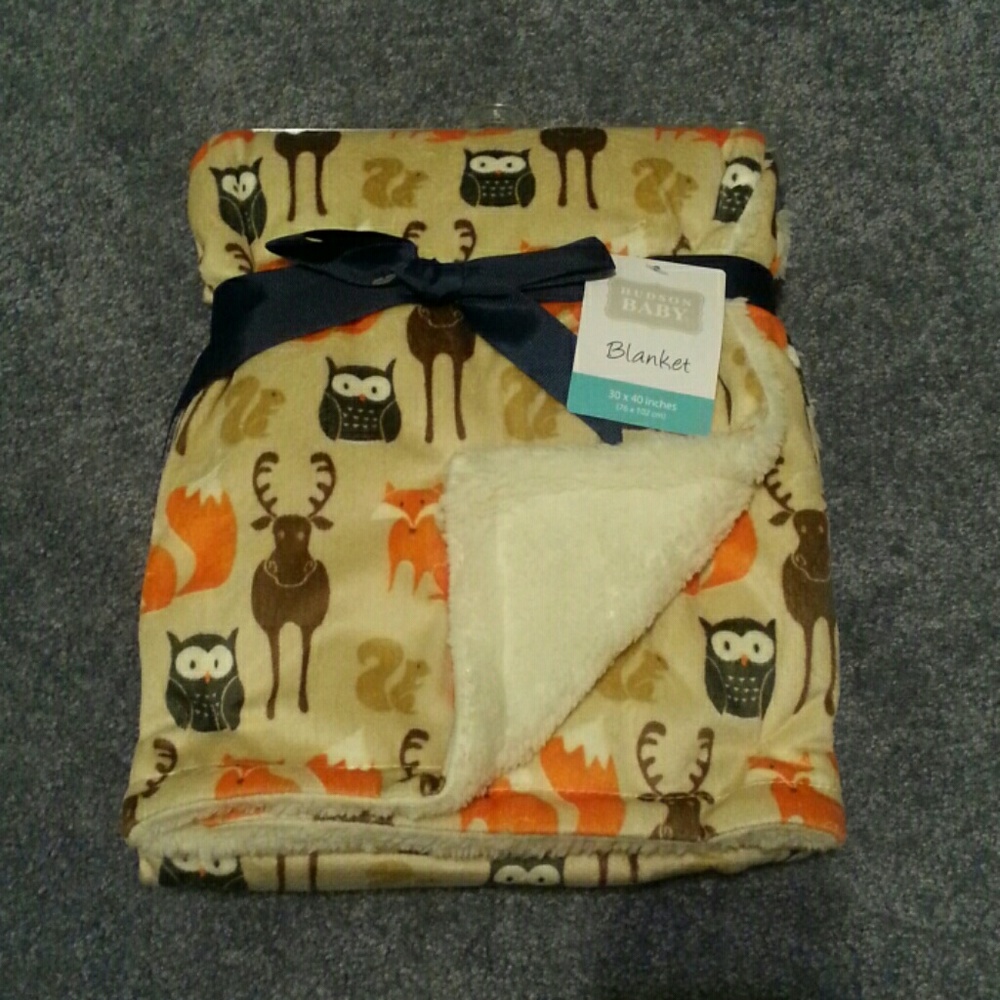 Woodland creature baby blanket