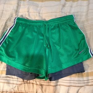 Women's Nike Pro Combat shorts with tights