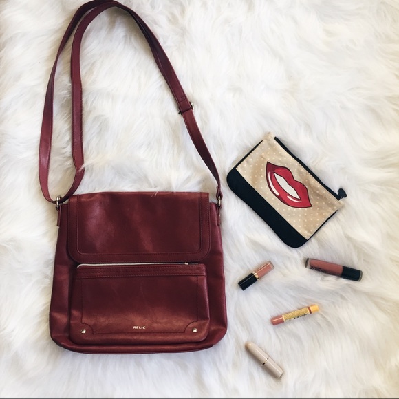 Relic Handbags - Relic Red Faux Leather Shoulder Bag