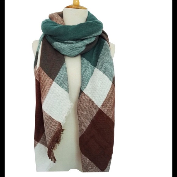 teal plaid scarf