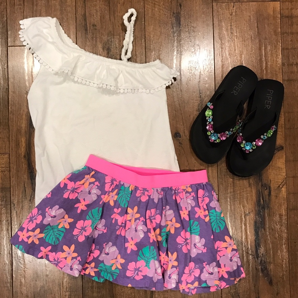 Purple/pink floral skirt