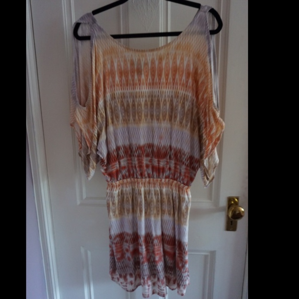 Aqua cold shoulder dress