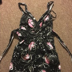 Black floral dress. Perfect for a wedding