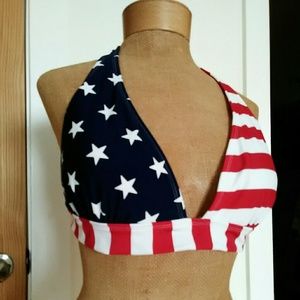 SALE American Flag Halter Bikini Top