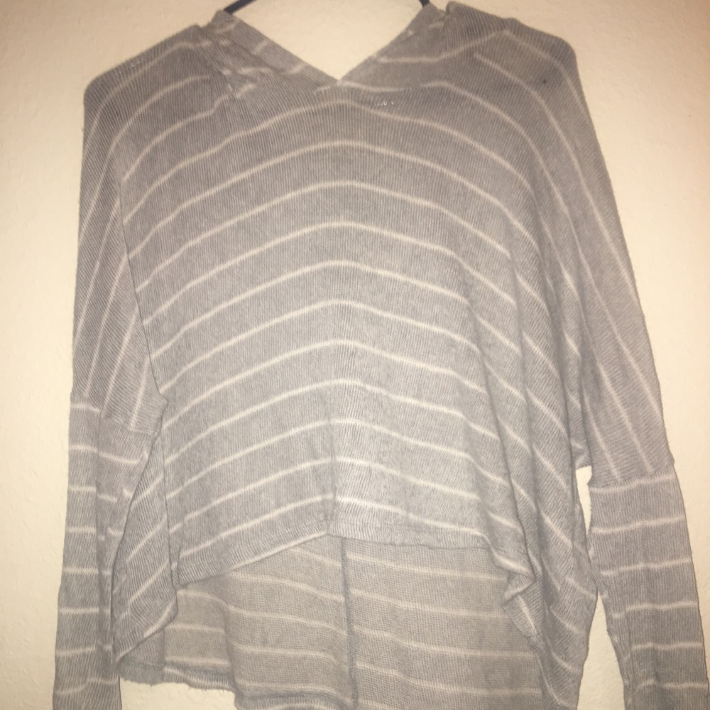 A high-low crop top hoodie