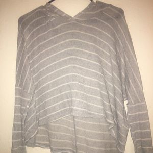 A high-low crop top hoodie