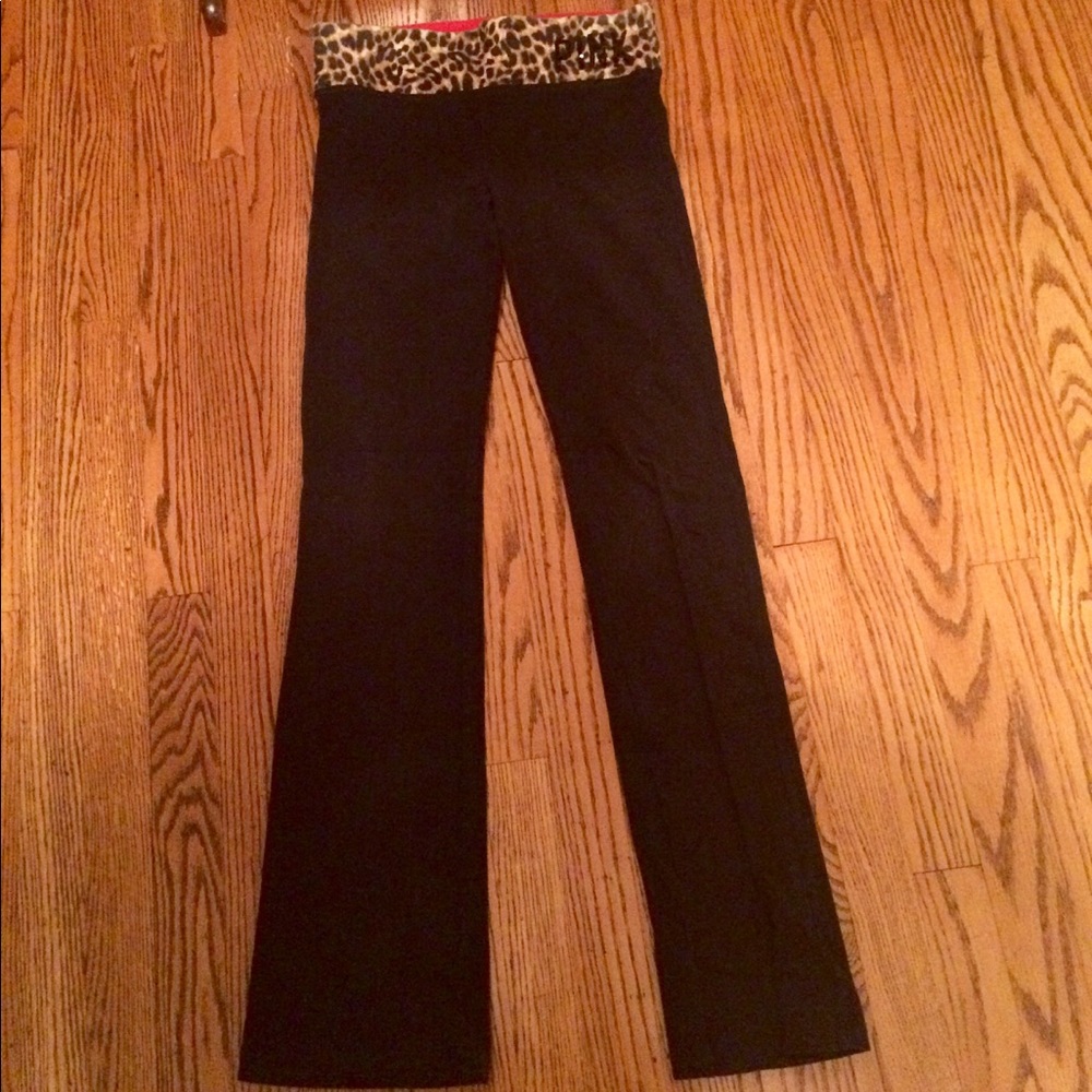 VS "Pink" yoga pants.