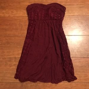 Maroon fitted dress