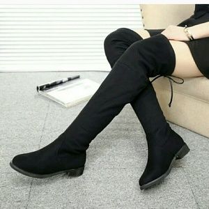 Brand new black suede over knee boots