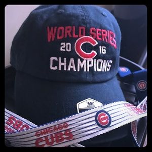 Chicago Cubs 2016 World Series cap & lanyard.