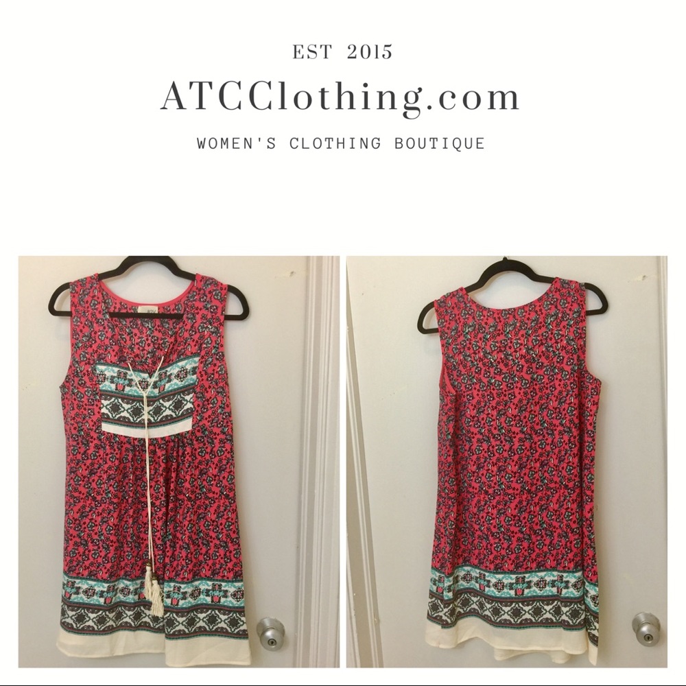 Pink floral printed dress