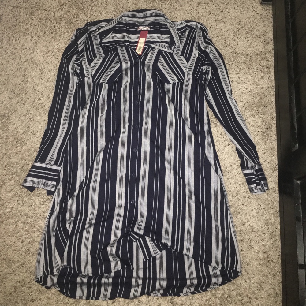 Never worn black striped dress