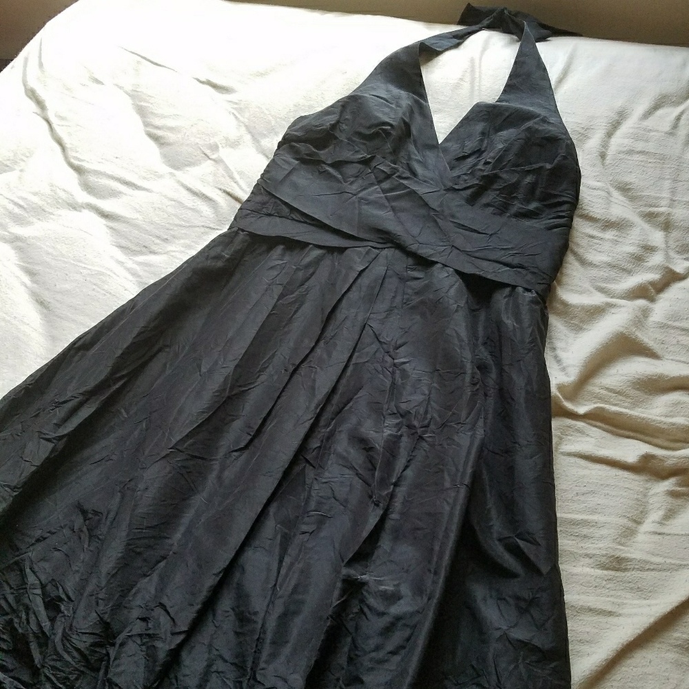 Donna Ricco Taffeta Halter Cocktail Dress