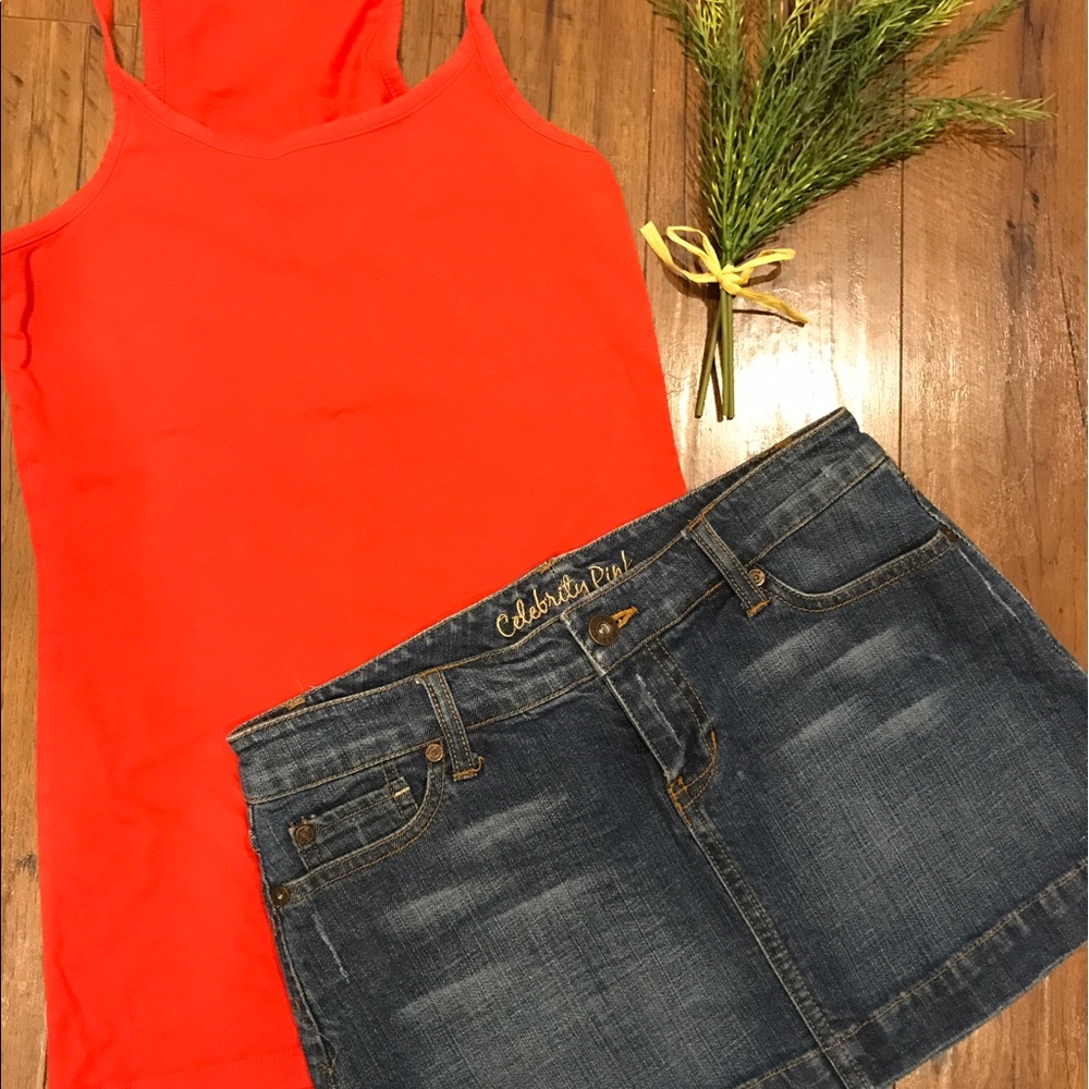 Denim mini skirt