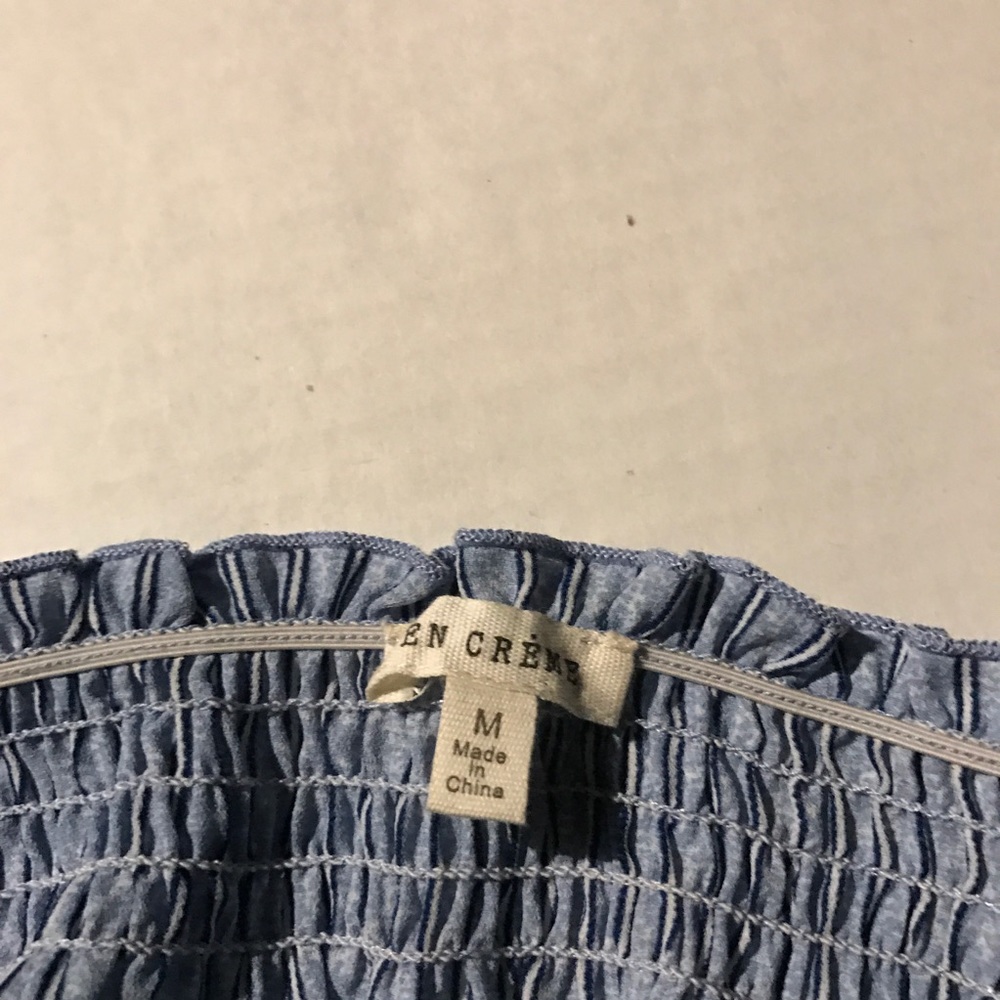 BLUE STRIPED OFF THE SHOULDER DRESS - Picture 3 of 3