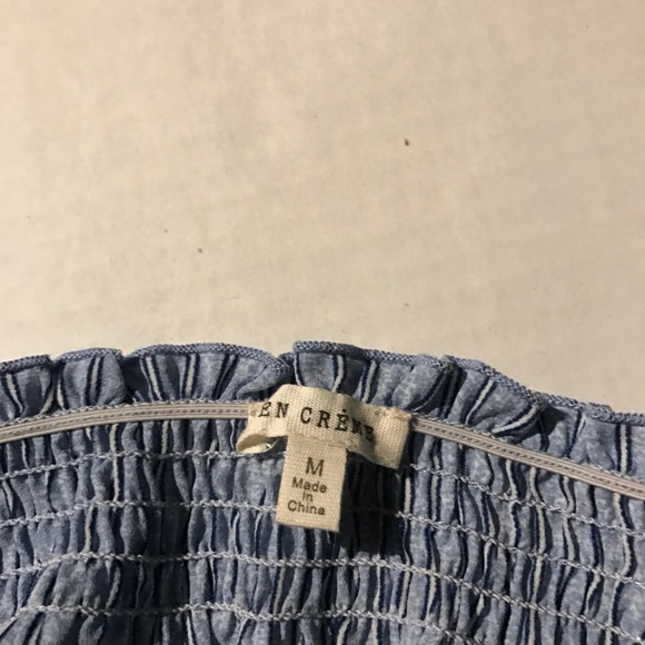 BLUE STRIPED OFF THE SHOULDER DRESS - Picture 3 of 3