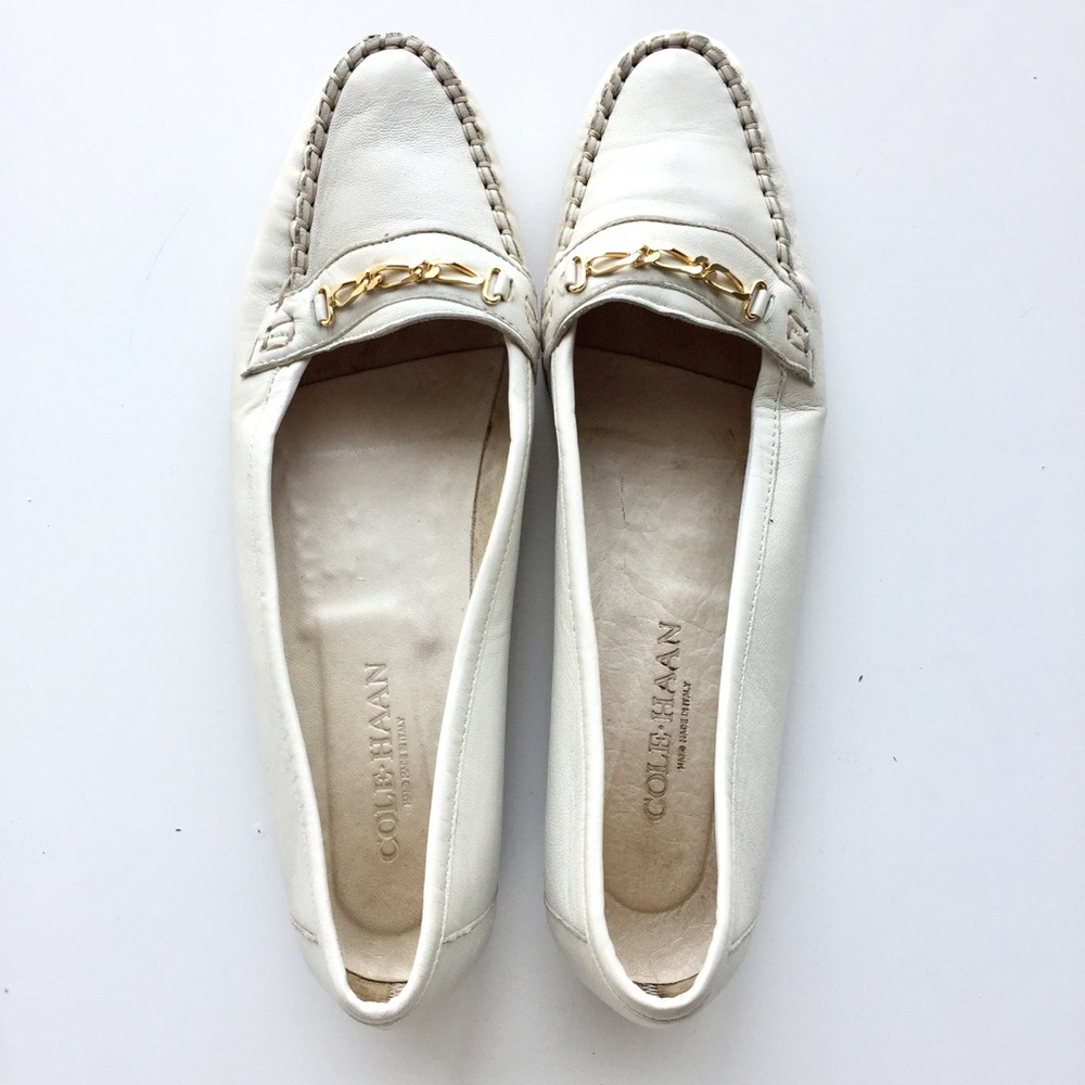 Cole Haan White Leather Loafers - Picture 2 of 6