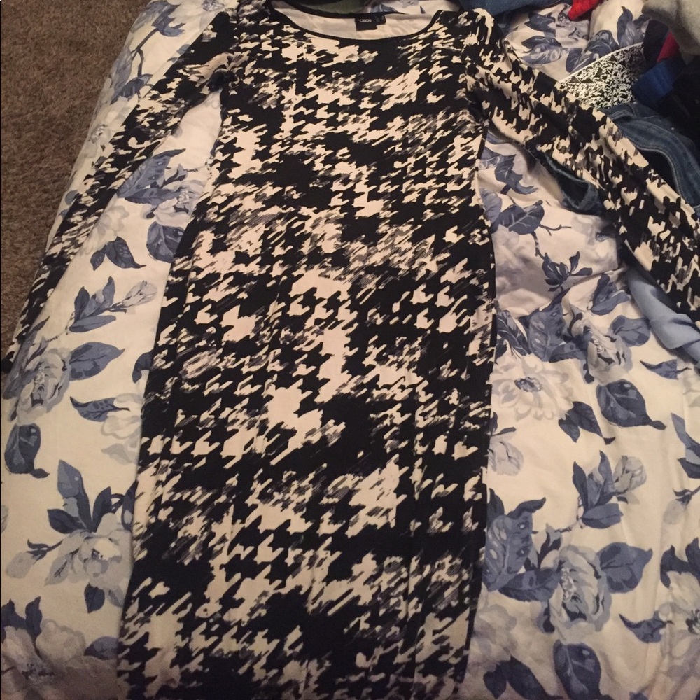 Herringbone Print Pencil Dress