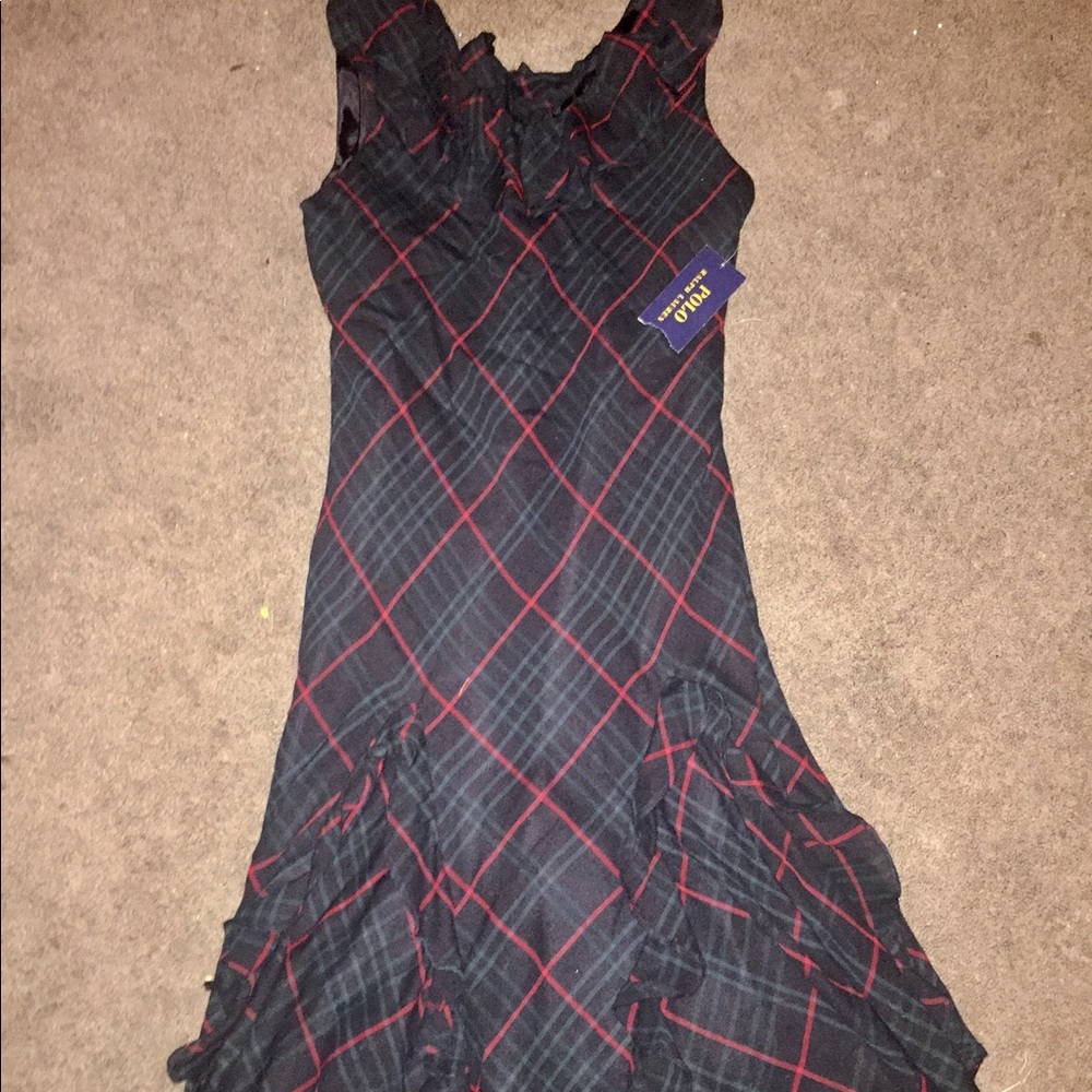 NWT Christmas Ralph Lauren flowy plaid dress