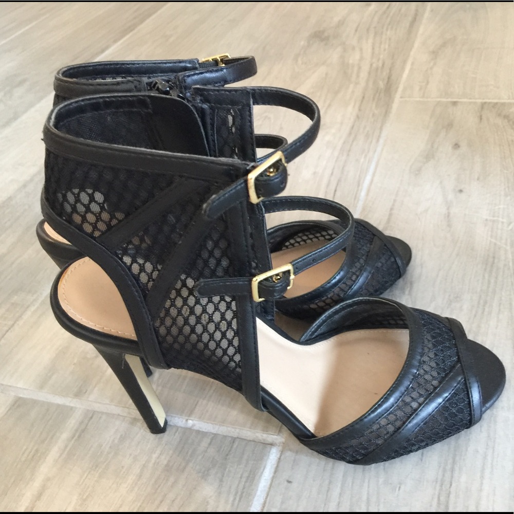 Saks Fifth Ave - open toe heel mesh sandal, BLk