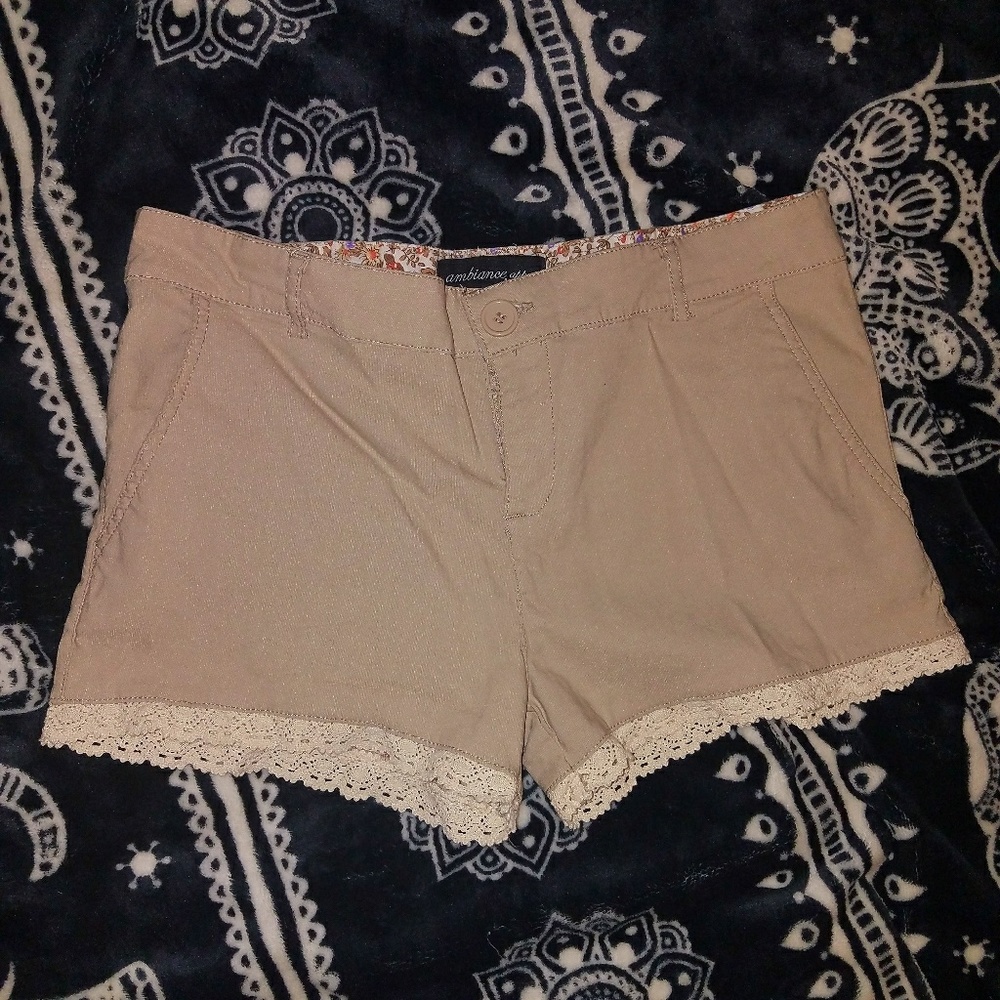 Khaki Stretch Shorts
