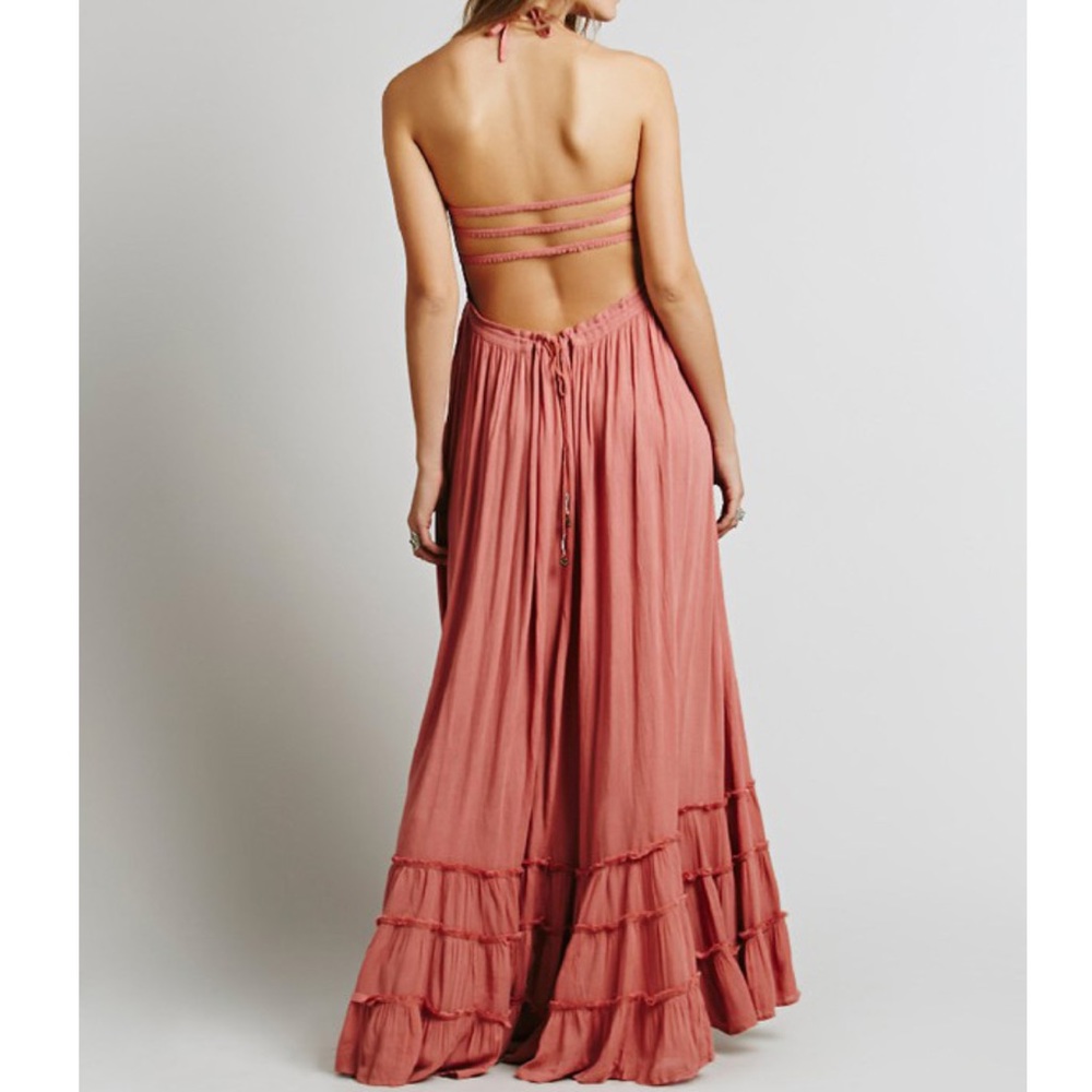 Bohemian Halter Backless Extratropical Maxi Dress - Picture 2 of 7