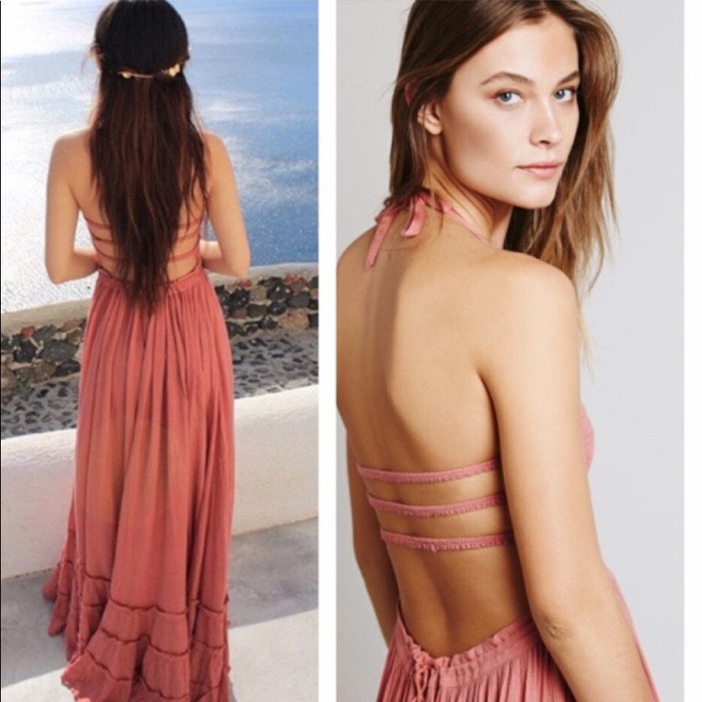 Bohemian Halter Backless Extratropical Maxi Dress - Picture 4 of 7