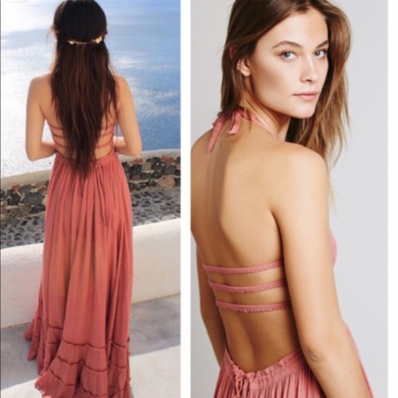 Bohemian Halter Backless Extratropical Maxi Dress - Picture 4 of 7