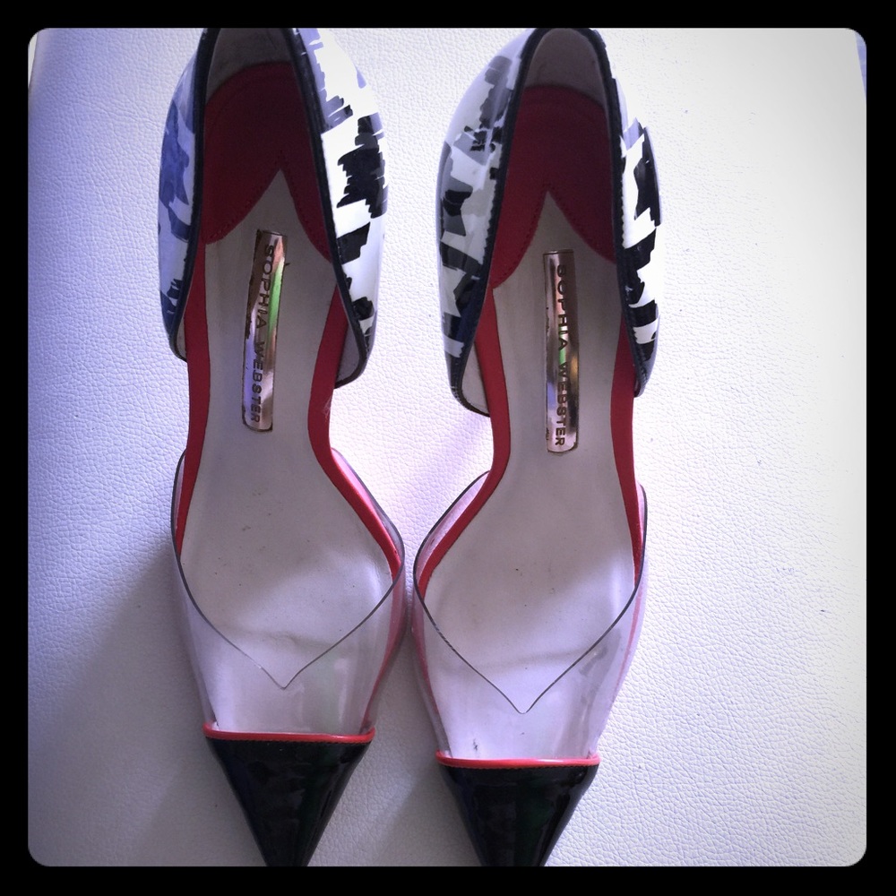 Sophia Webster - Jessica Red Heels Blk and White