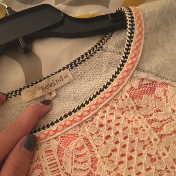 Long Sleeve Lace Front Shirt - Picture 4 of 4