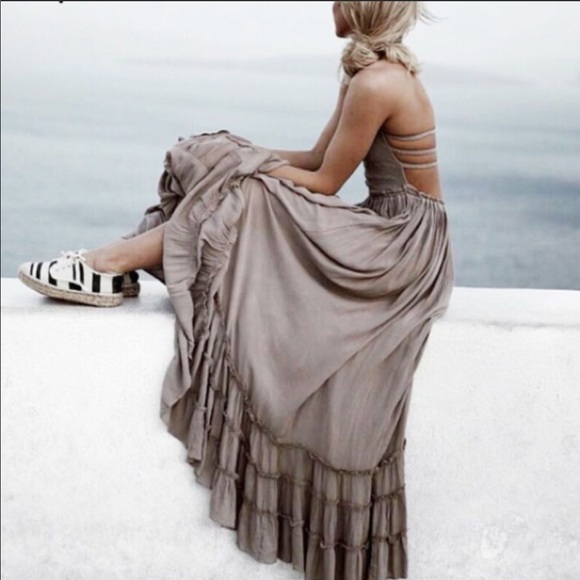 Bohemian Halter Backless Extratropical Maxi Dress - Picture 3 of 7