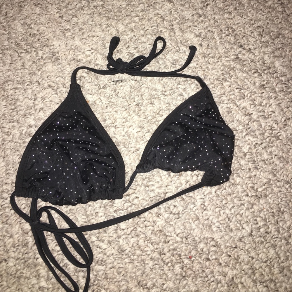 Black sequined bikini top